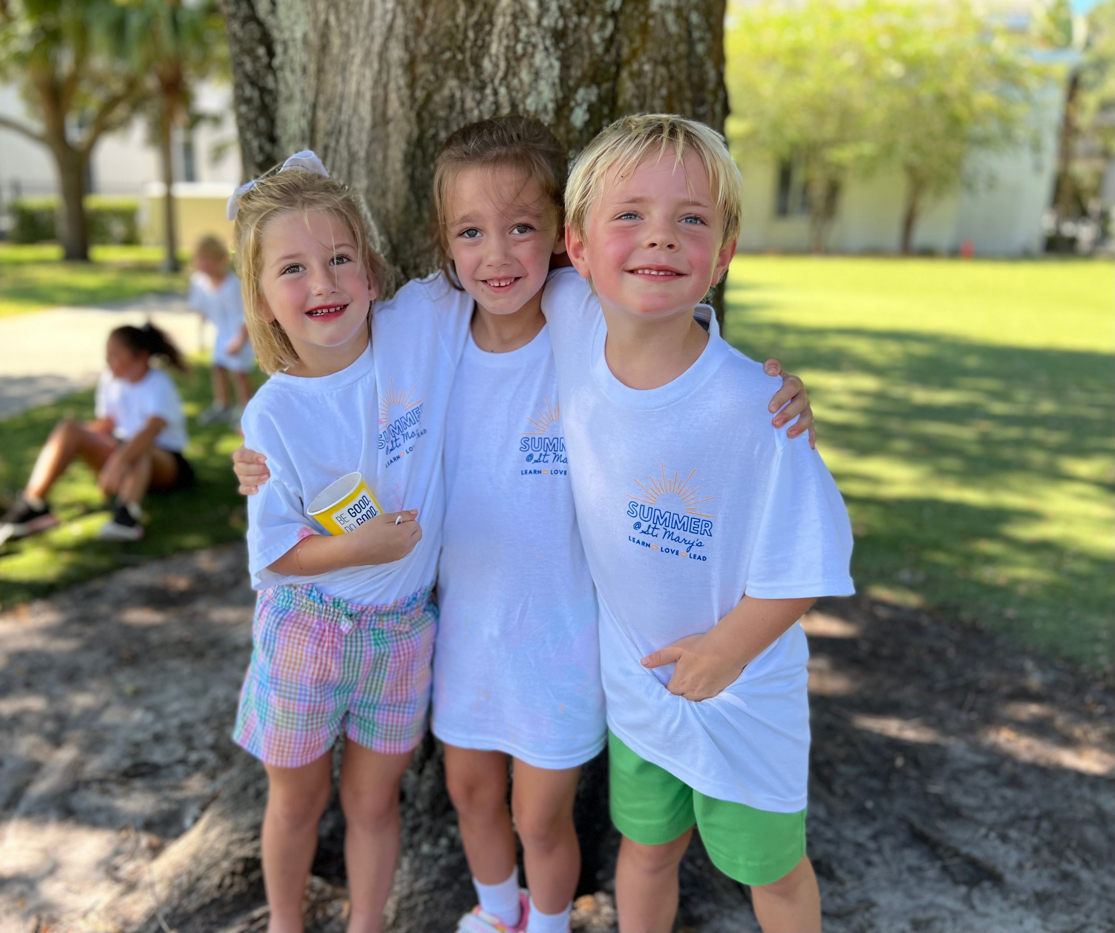 smiling summer camp children